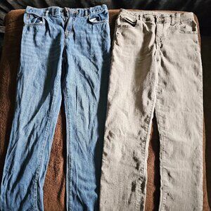 The Children’s Place Boys Jeans Size 14 – 2 Pair Bundle (Blue & Gray Straight)